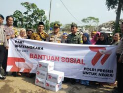 HUT Polri ke-77, Polsek Cisauk Bagikan 100 Paket Sembako di Dua Titik