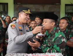 Kapolres Cirebon Kota Beri Kejutan Ulang Tahun Batalyon Arhanud 14/PWY