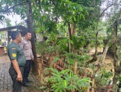 Bhabinkamtibmas Bersama Babinsa Cirarab Cek Lokasi Rawan Banjir