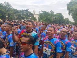 Kepala KSOP Kelas II Marunda didampingi Kasie KBPP Mengikuti Kegiatan Fun Run HUT Komando Pasukan Katak TNI AL ke 62 