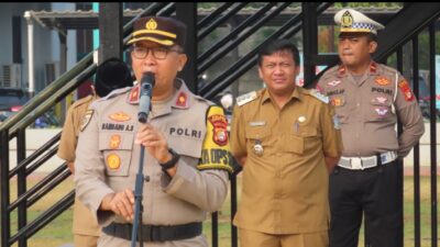 Kompol Bambang AS Pimpin Apel Gabungan Tiga Pilar di Alun Alun Kecamatan Pondok Aren Tangsel