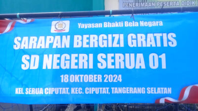 SDN Serua 01 Tangsel Menggelar Giat Simulasi Makan Siang Gratis Kerjasama Pemerintah Pusat Bersama Relawan Bela Bakti Negara