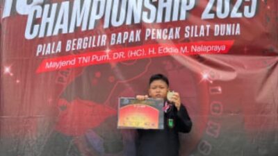 Ajang Indonesia Pencak Silat Paku Bumi Open Championship 2025, Salman Raih Juara Dua dan Membawa Medali Perak