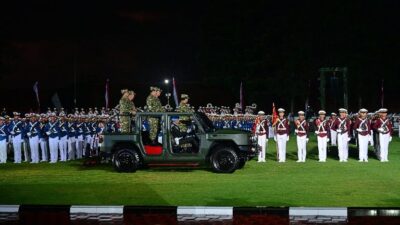 Panglima TNI Hadiri Parade Senja dan Penurunan Bendera Dipimpin Presiden RI Prabowo Subianto