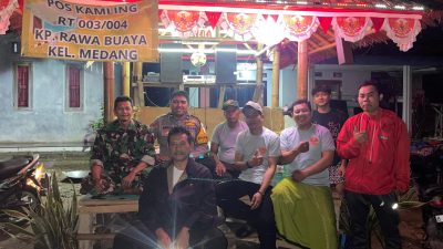 Polsek Pagedangan Gelar Siskamling Terpadu Bersama 4 Pilar di Kelurahan Medang