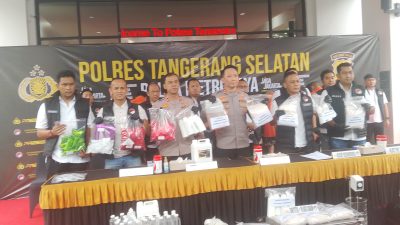 Polres Tangsel Gagalkan Jaringan Narkoba Sintetis 21,2 Kg dengan Total Nilai 21 Milyar