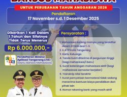 Pemkot Tangerang Buka Pendaftaran Bansos Mahasiswa Perubahan TA 2026, Cek Syarat dan Cara Daftarnya