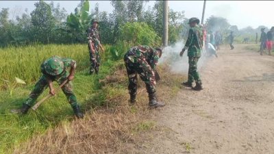 Akses Jalan dan PJU Terkendala, Warga RW 05 dan TNI Kompak Bangun Lingkungan Secara Swadaya