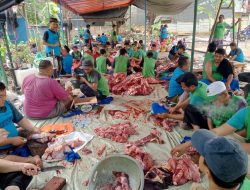 Masjid Al-Muttaqin Panunggangan Utara Tebar 10 Sapi dan 36 Kambing saat Idul Adha